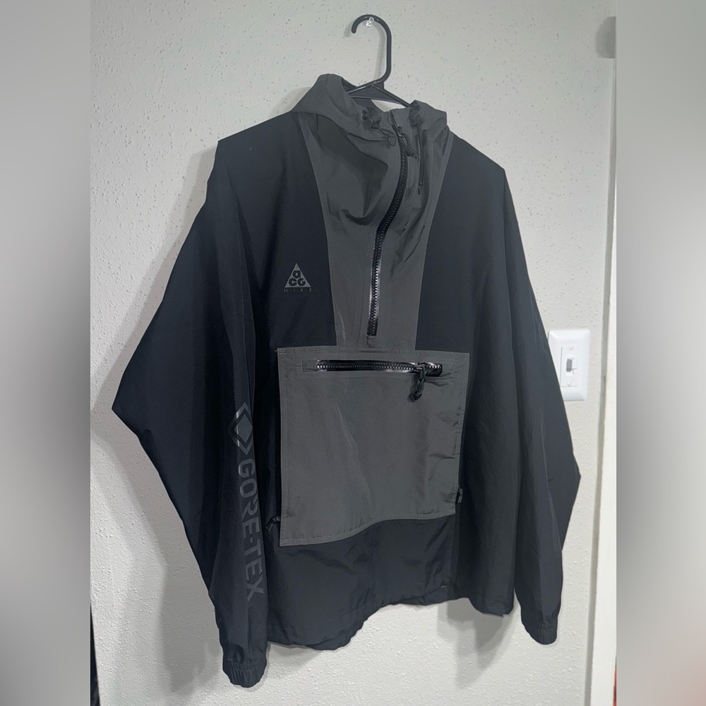 Nike Lab ACG GoreTex Paclite Rain Windbreaker Men Jacket Black Gray Size Medium